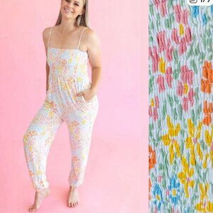 Posh Peanut Smocked Strappy Maternity Soft Stretchy Jumpsuit 3XL Bamboo Blend